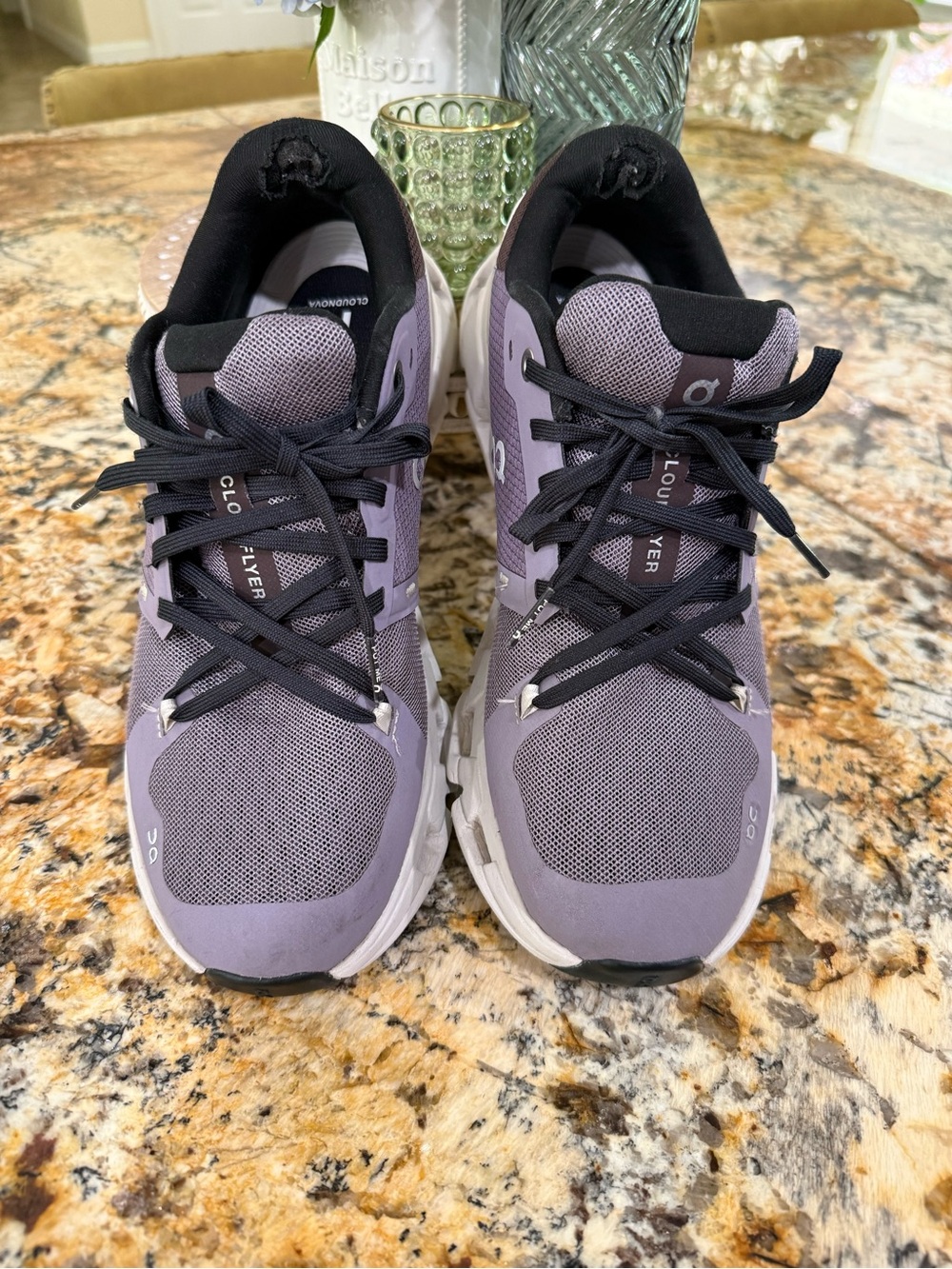On Running Cloudflyer 4 Women's Athletic Shoes in Shark/Pearl - 9 - Picture 6 of 9